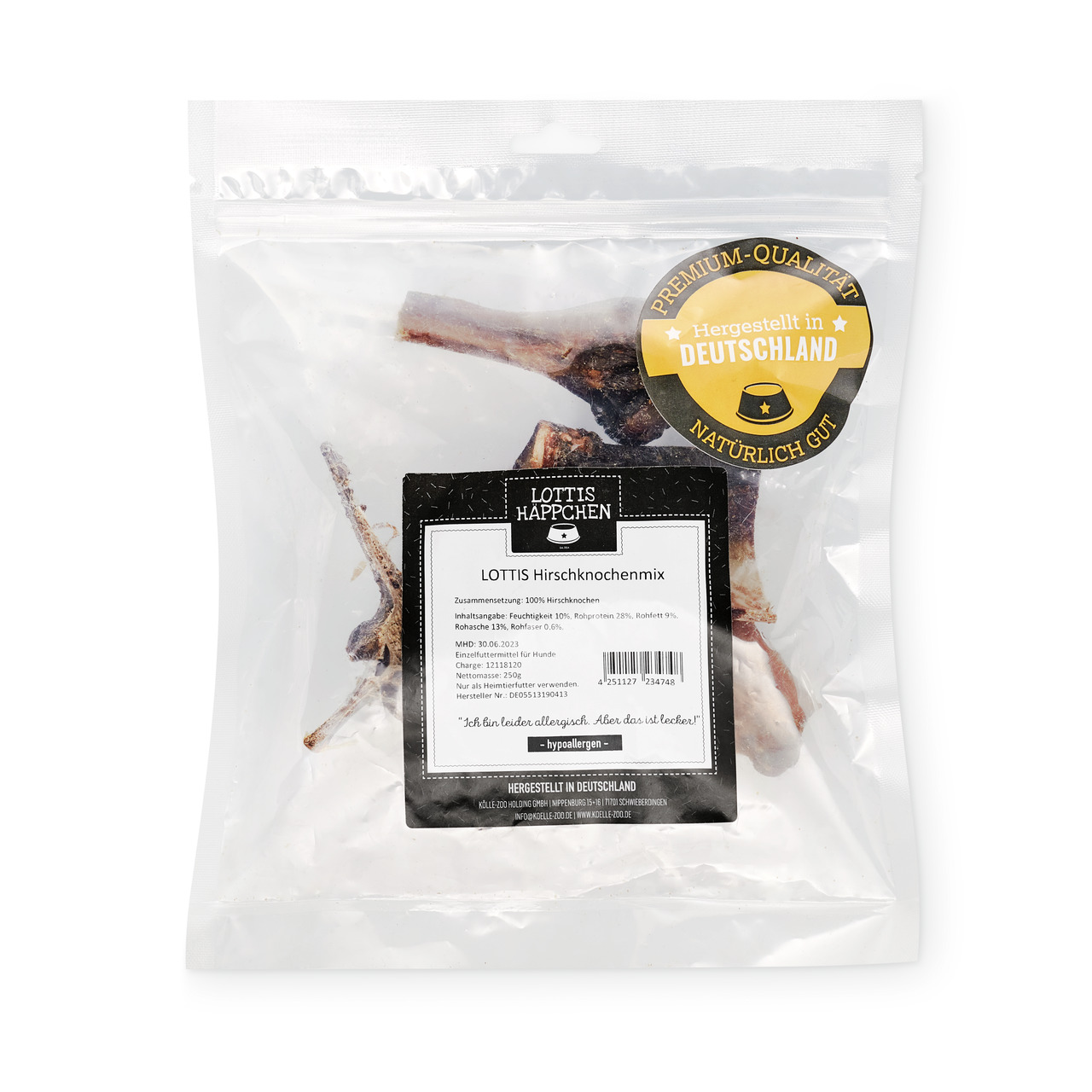 LOTTIS HÄPPCHEN Hirschknochenmix 250 g