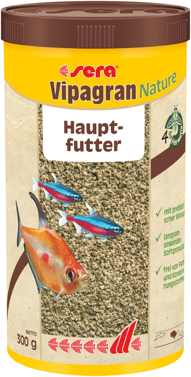 Sparpaket 2 x 1 l Sera Vipagran Nature Hauptfutter Aquarium Granulatfutter