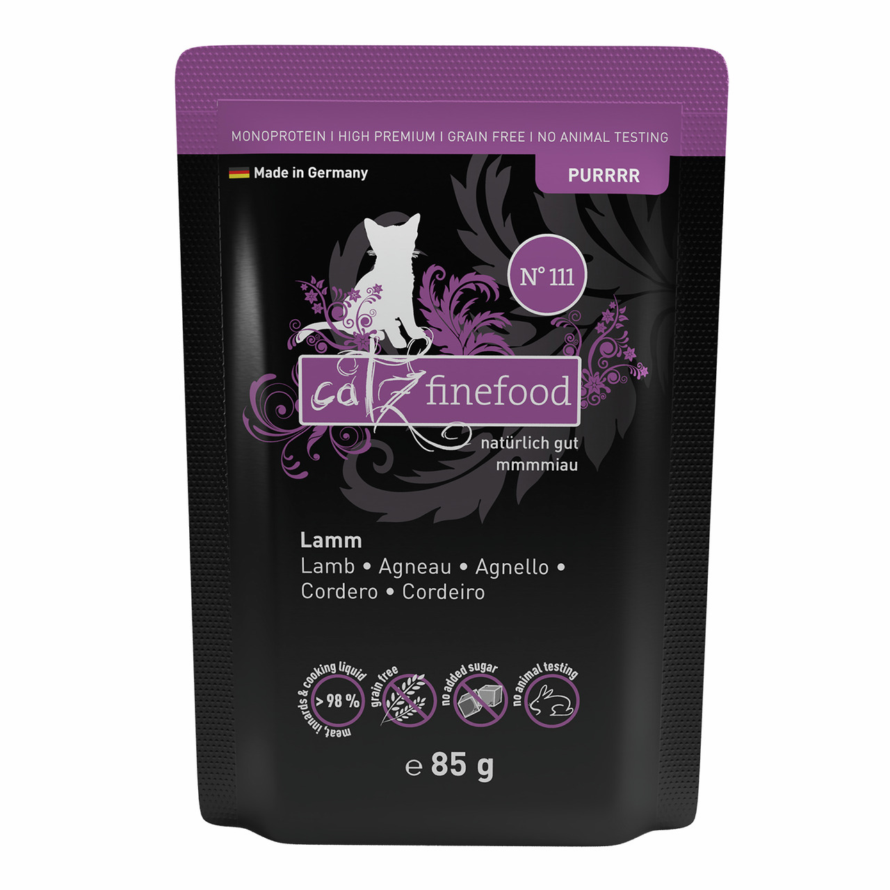 catz finefood Purrrr No. 111 Lamm 85 Gramm Katzennassfutter
