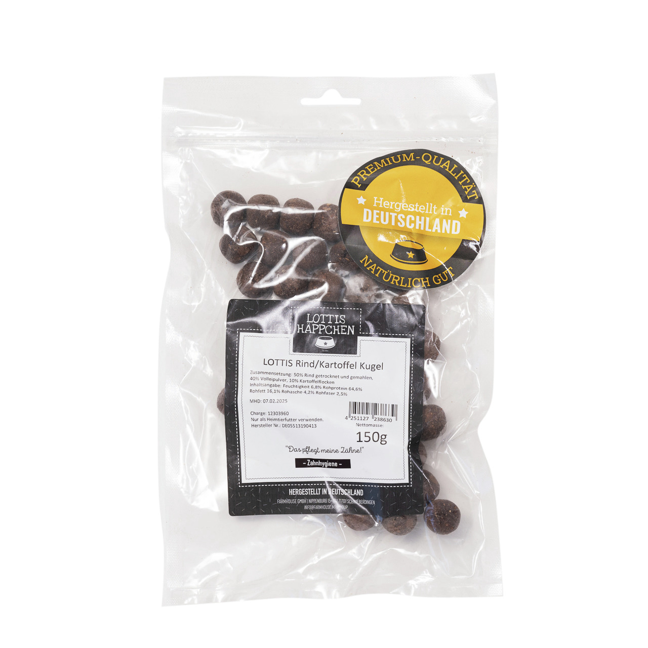 LOTTIS HÄPPCHEN Rind mit Kartoffel Kugel 150 g