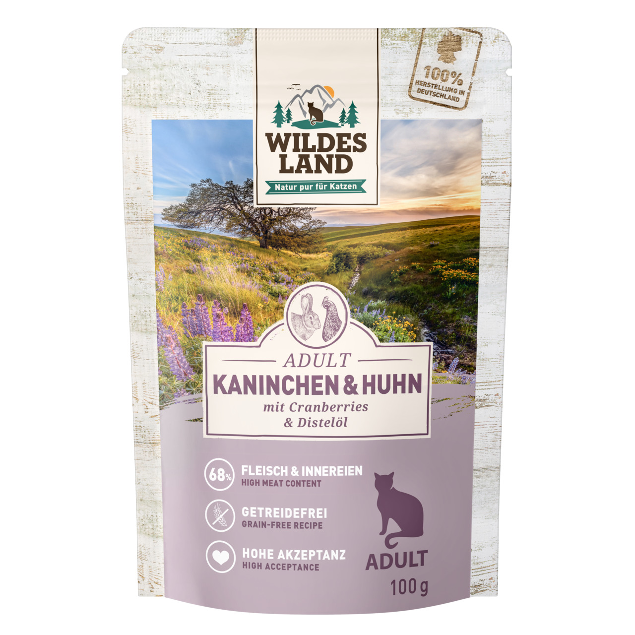WILDES LAND Pouchbeutel Kaninchen & Huhn 100 g