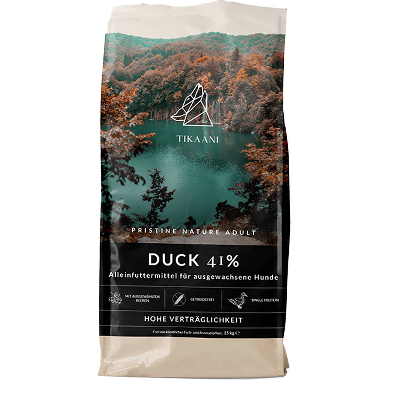 TIKAANI Pristine Nature Adult Duck 15 Kilogramm Hundetrockenfutter