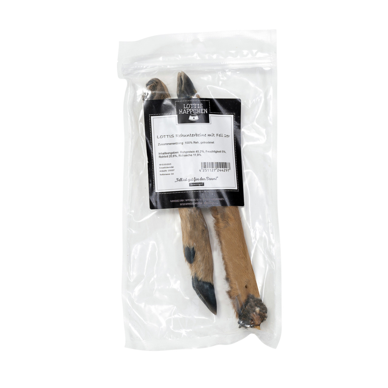LOTTIS HÄPPCHEN Rehunterbeine mit Fell 2 Stück