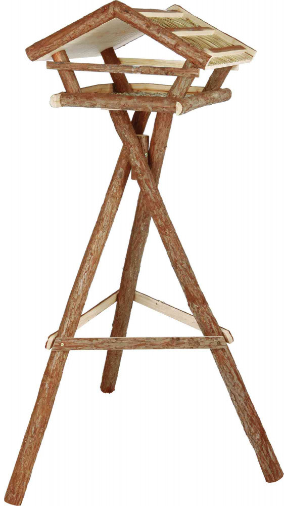 TRIXIE Futterhaus mit Ständer aus Rindenholz 130 cm