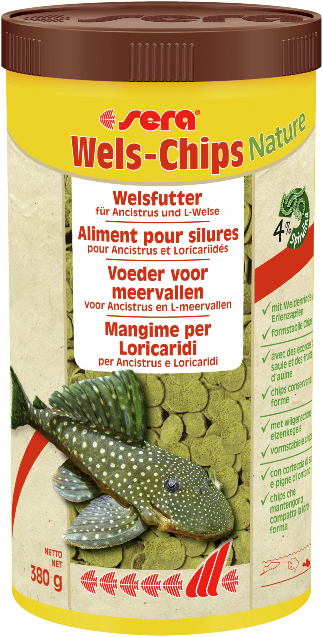 Sparpaket 2 x 1 l Sera Wels-Chips Nature Welsfutter Aquarium Futtertabletten