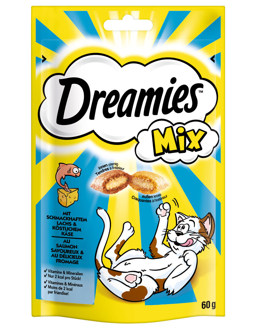 Dreamies Mix Lachs & Käse 60g Katzensnack